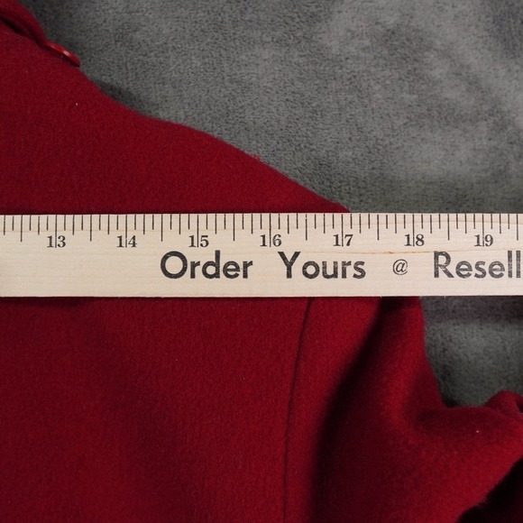 VTG‎ Talbots Wool Toggle Duffel Coat Womens 6 Red Petite Removable Hood Gorpcore - Picture 9 of 16